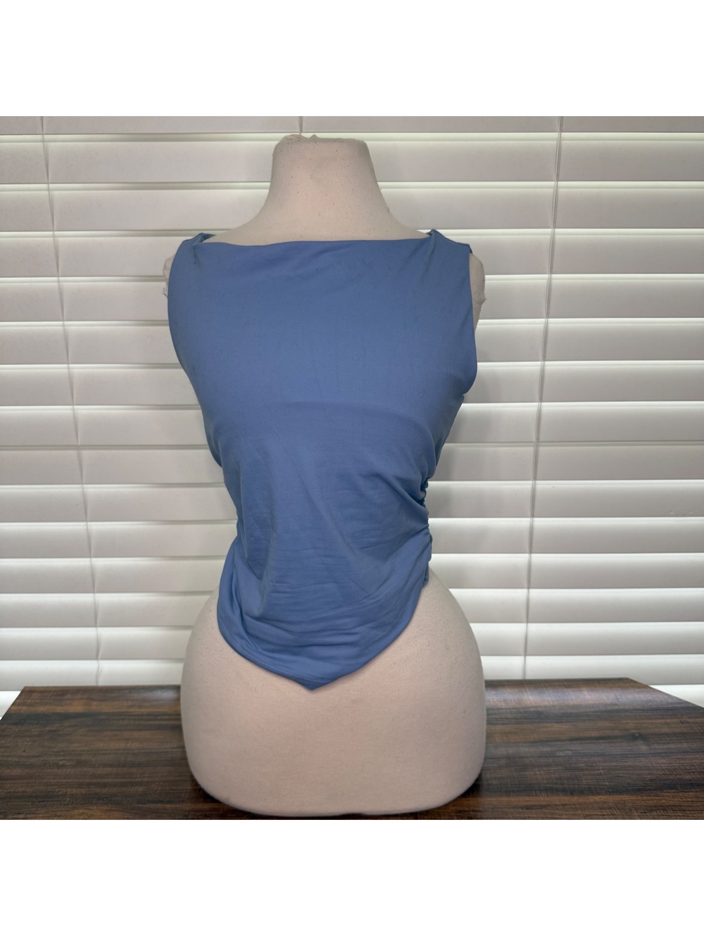 Trendy Queen Light Blue Sleeveless Tank Top XS